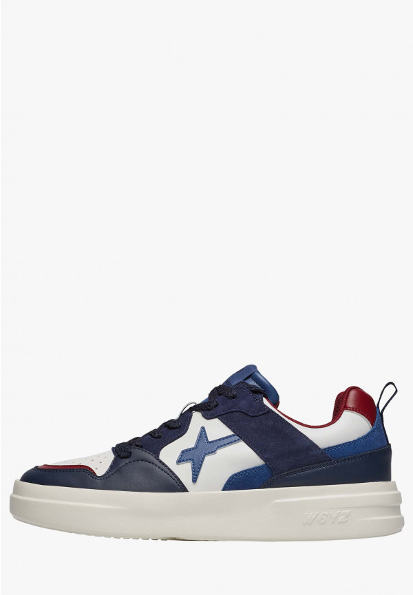 W6yz Sneakers in ecopelle e suede Bianco-Blu -BOND 2-M I Più Venduti