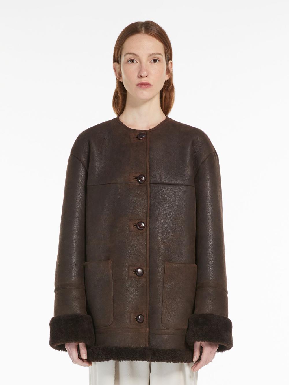 Weekend Cappotto girocollo in montone Vendite Flash