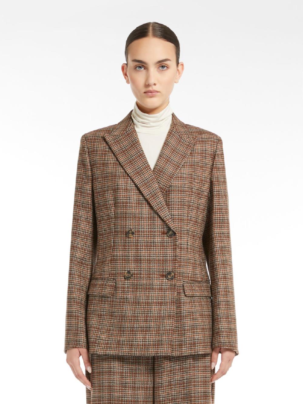 Weekend Blazer in lana disegnata Italy