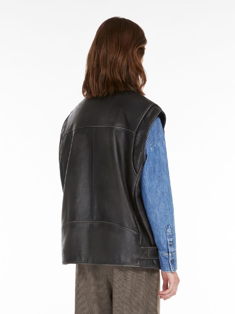 Weekend Gilet oversize in pelle In Linea