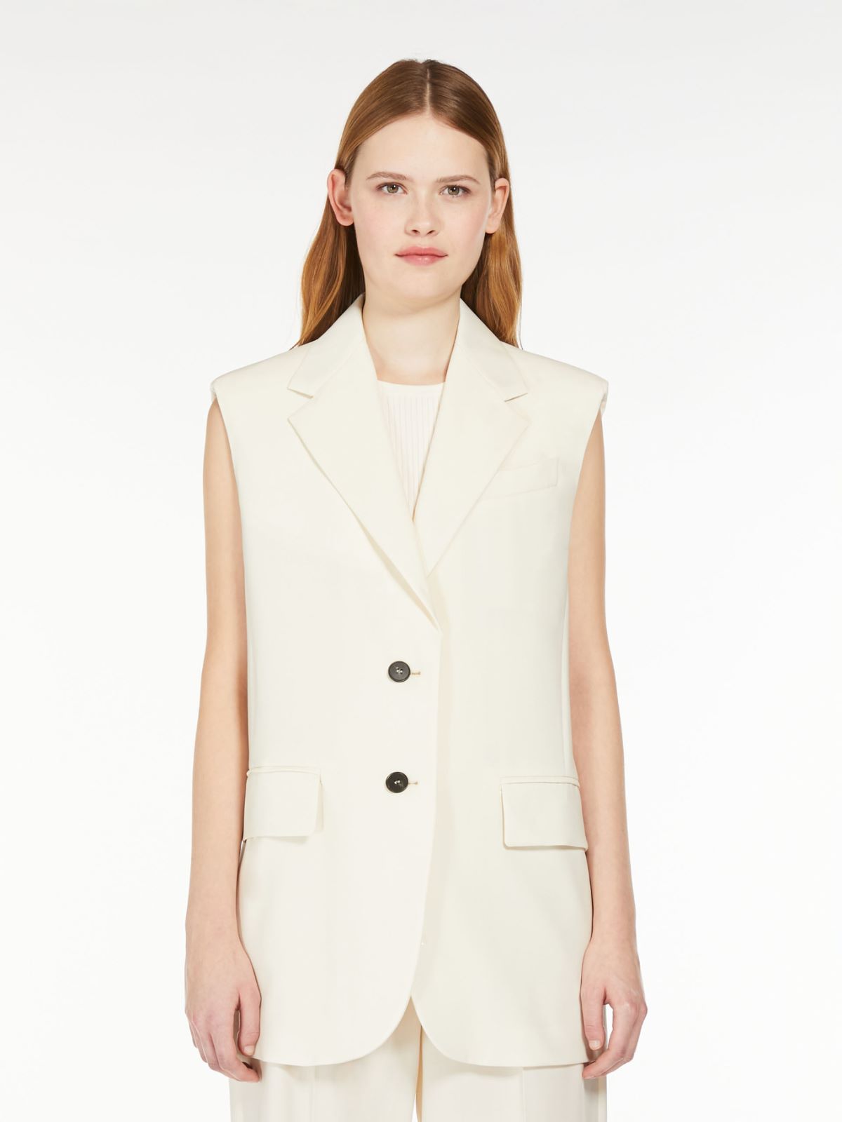 Weekend Gilet in tela di lana stretch Promozione
