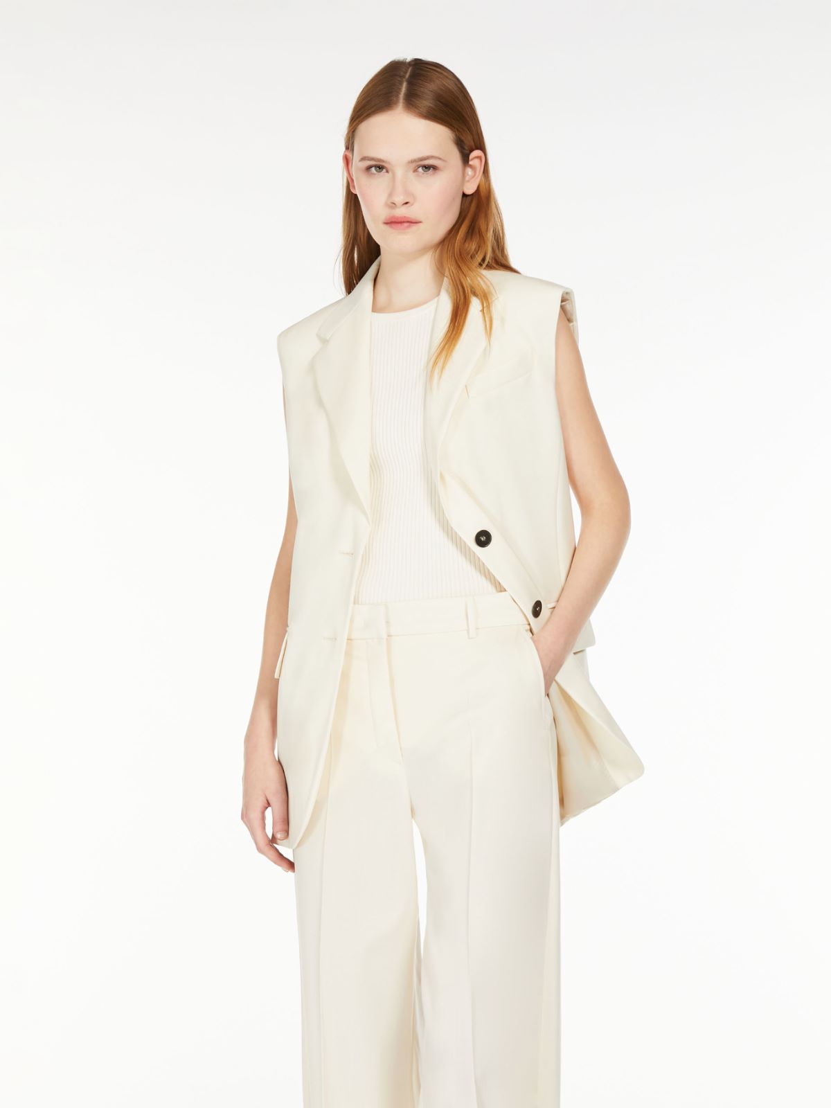Weekend Gilet in tela di lana stretch Promozione