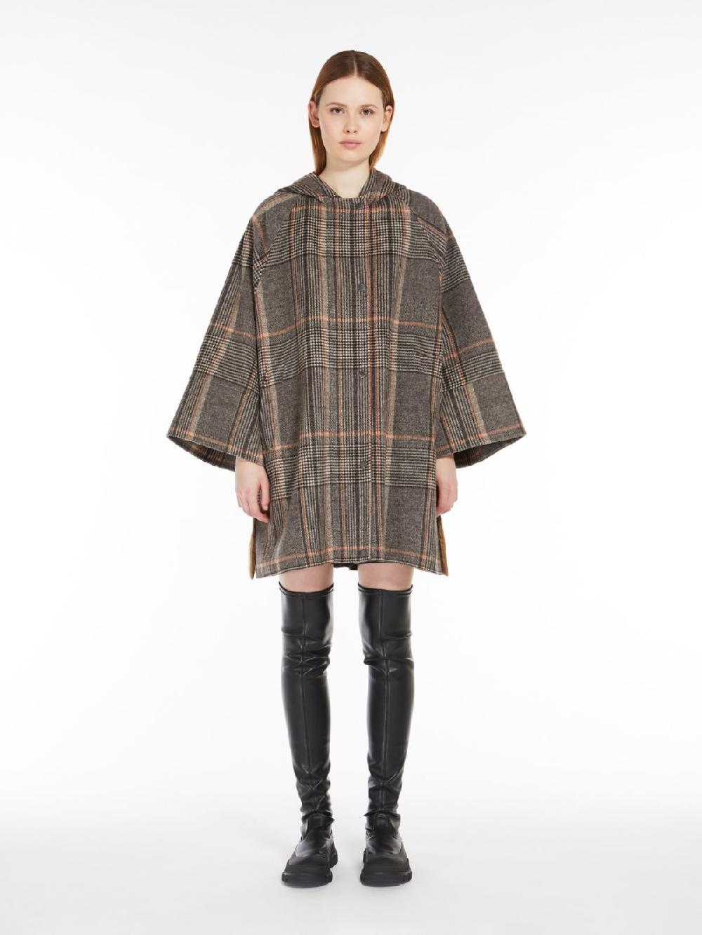 Weekend Cappotto in lana check e tela antigoccia Vendite Flash
