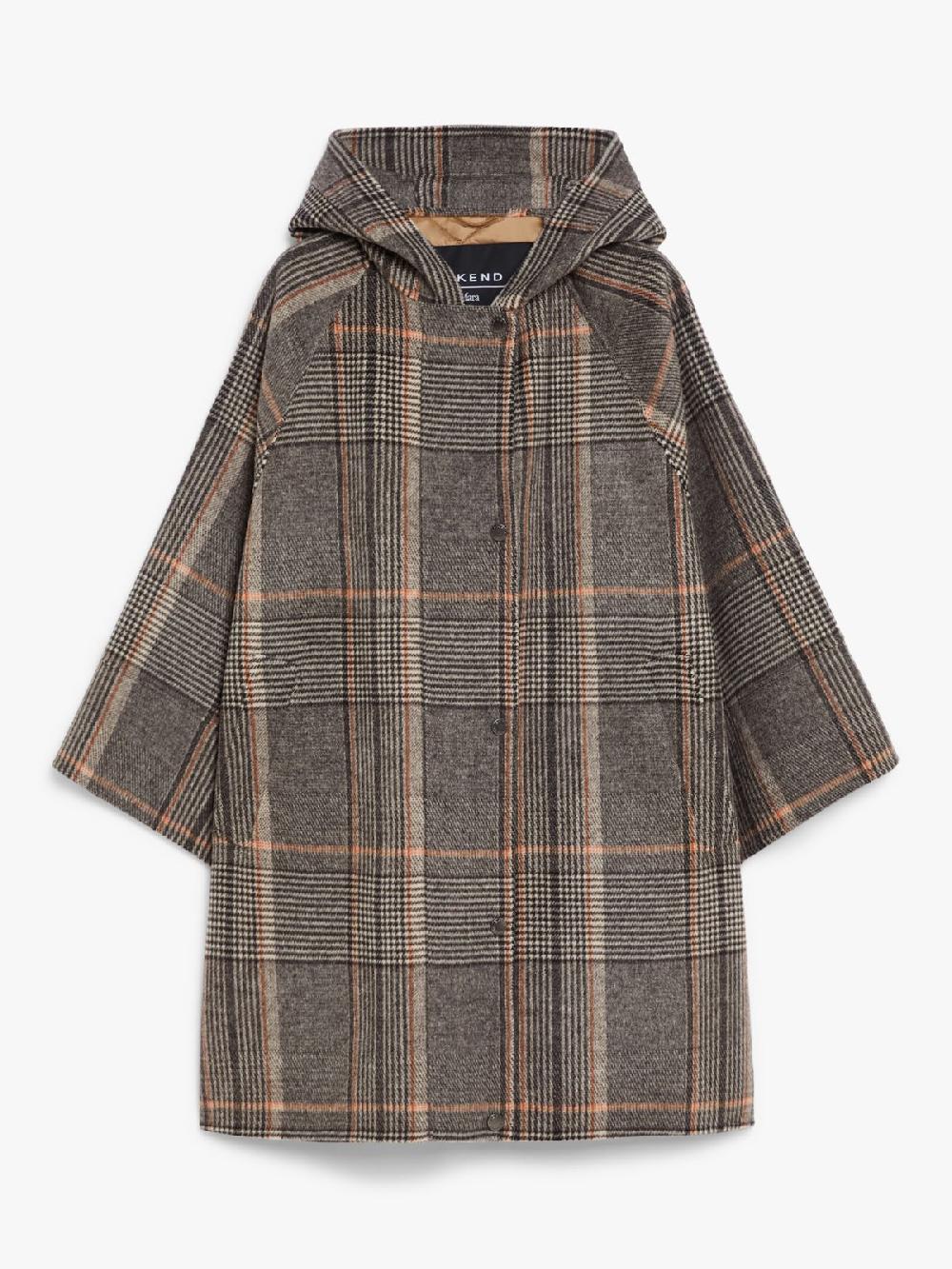 Weekend Cappotto in lana check e tela antigoccia Vendite Flash