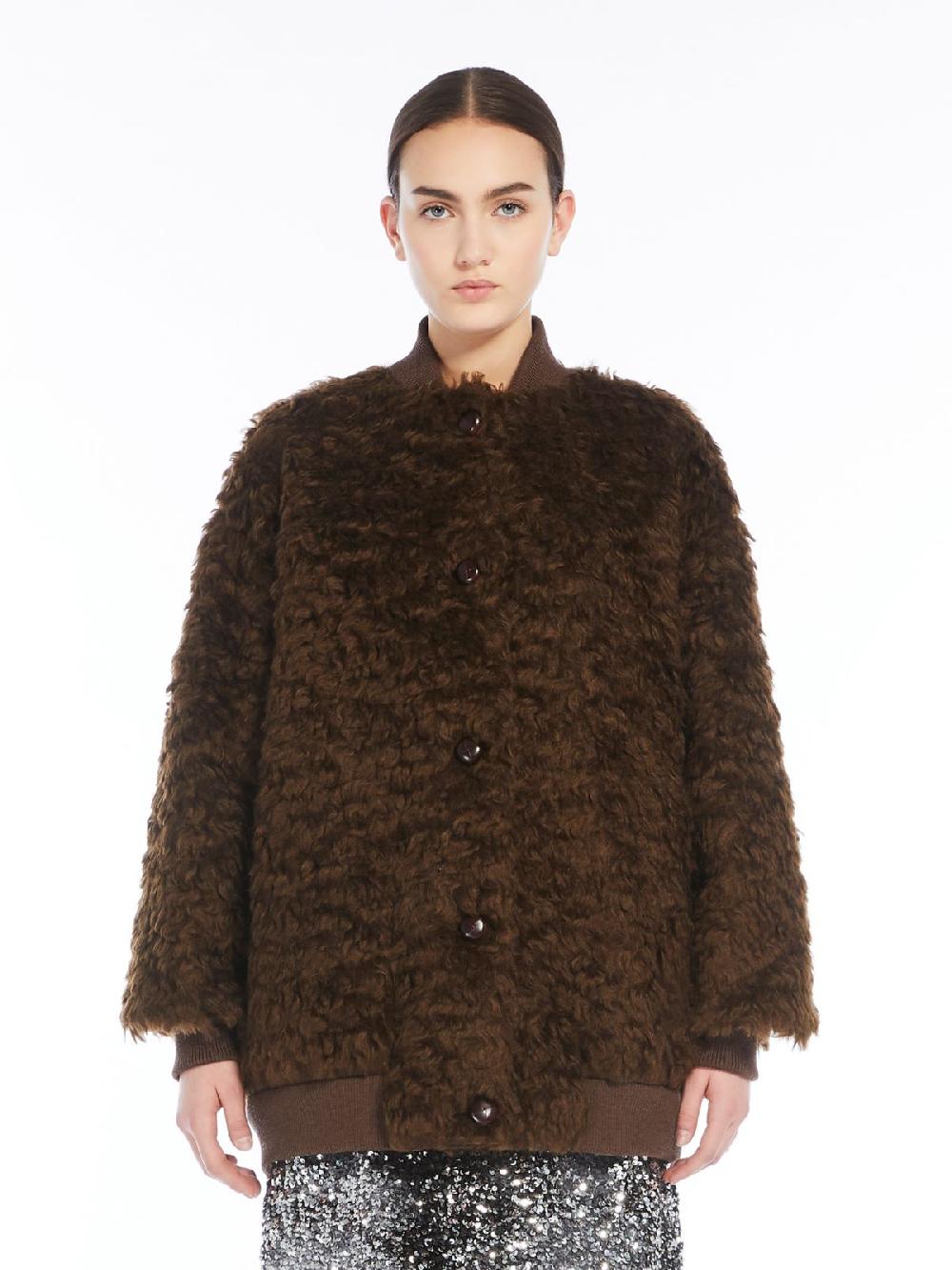 Weekend Bomber corto in tessuto furry Consegna Veloce