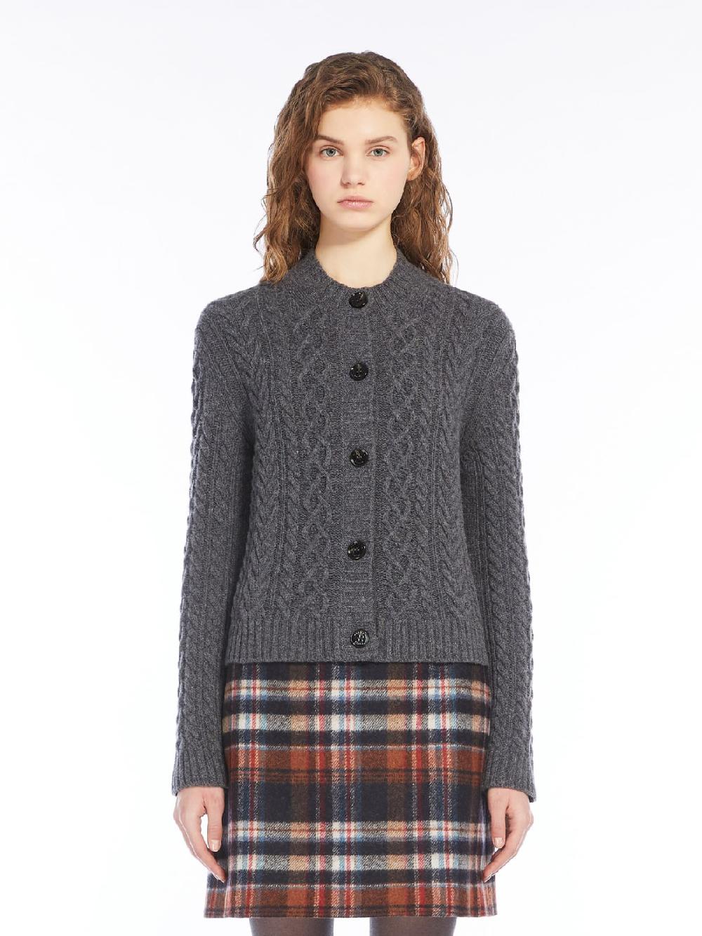 Weekend Cardigan in lana a trecce Sconto