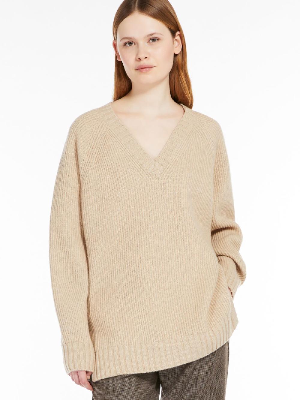 Weekend Maglia a V in lana viscosa e cachemire Vendita Economica
