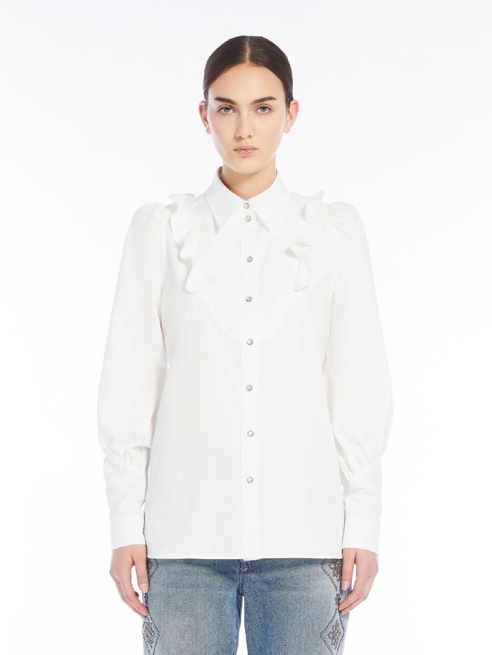 Weekend Camicia in twill di cotone con rouches Negozio