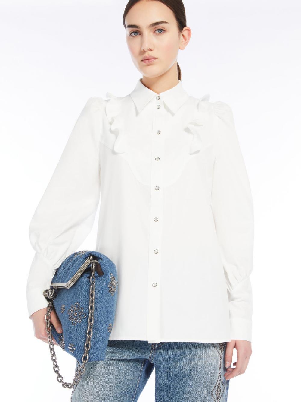 Weekend Camicia in twill di cotone con rouches Negozio