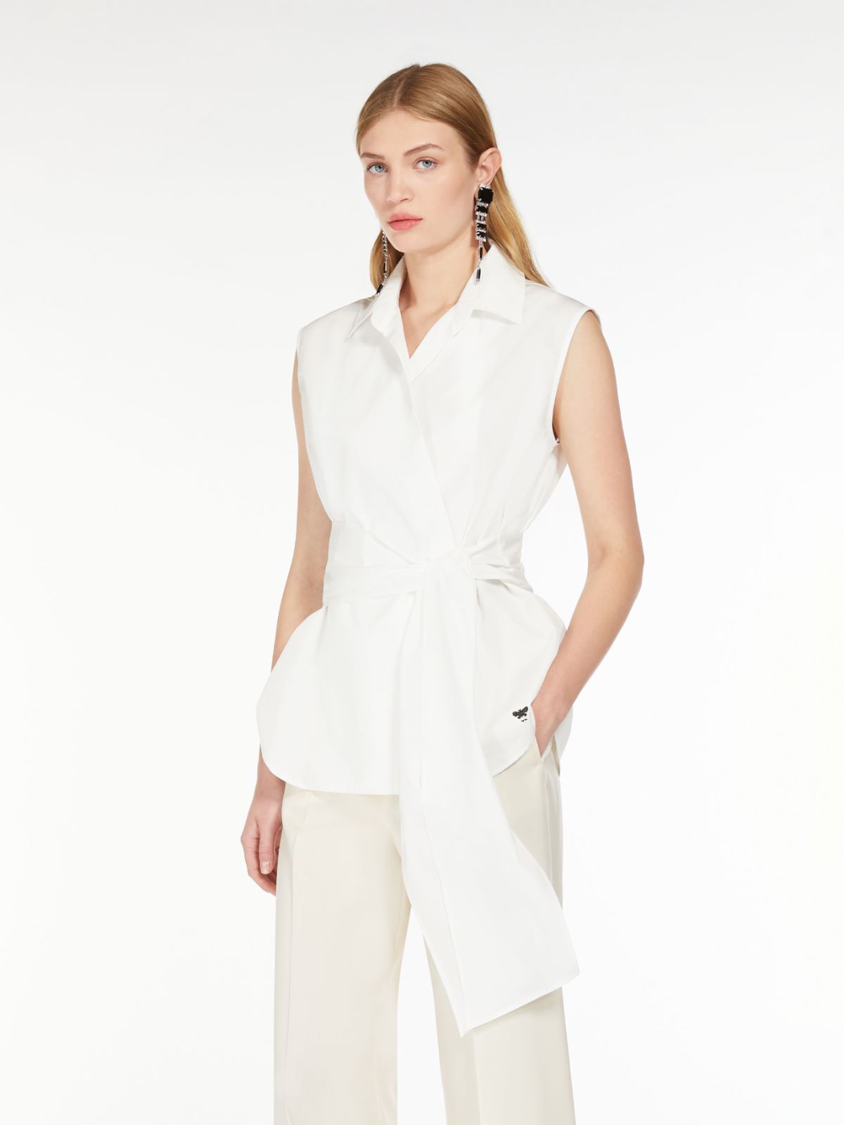Weekend Camicia smanicata in popeline Smaltimento dello stoccaggio