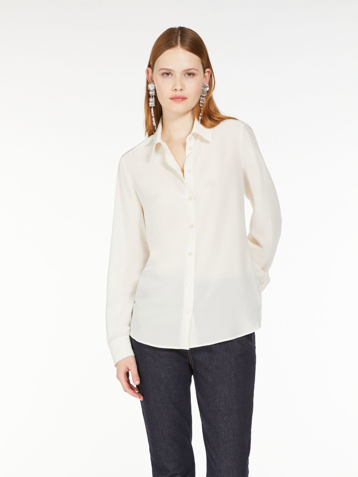 Weekend Camicia in crêpe de Chine lavata Vendita calda