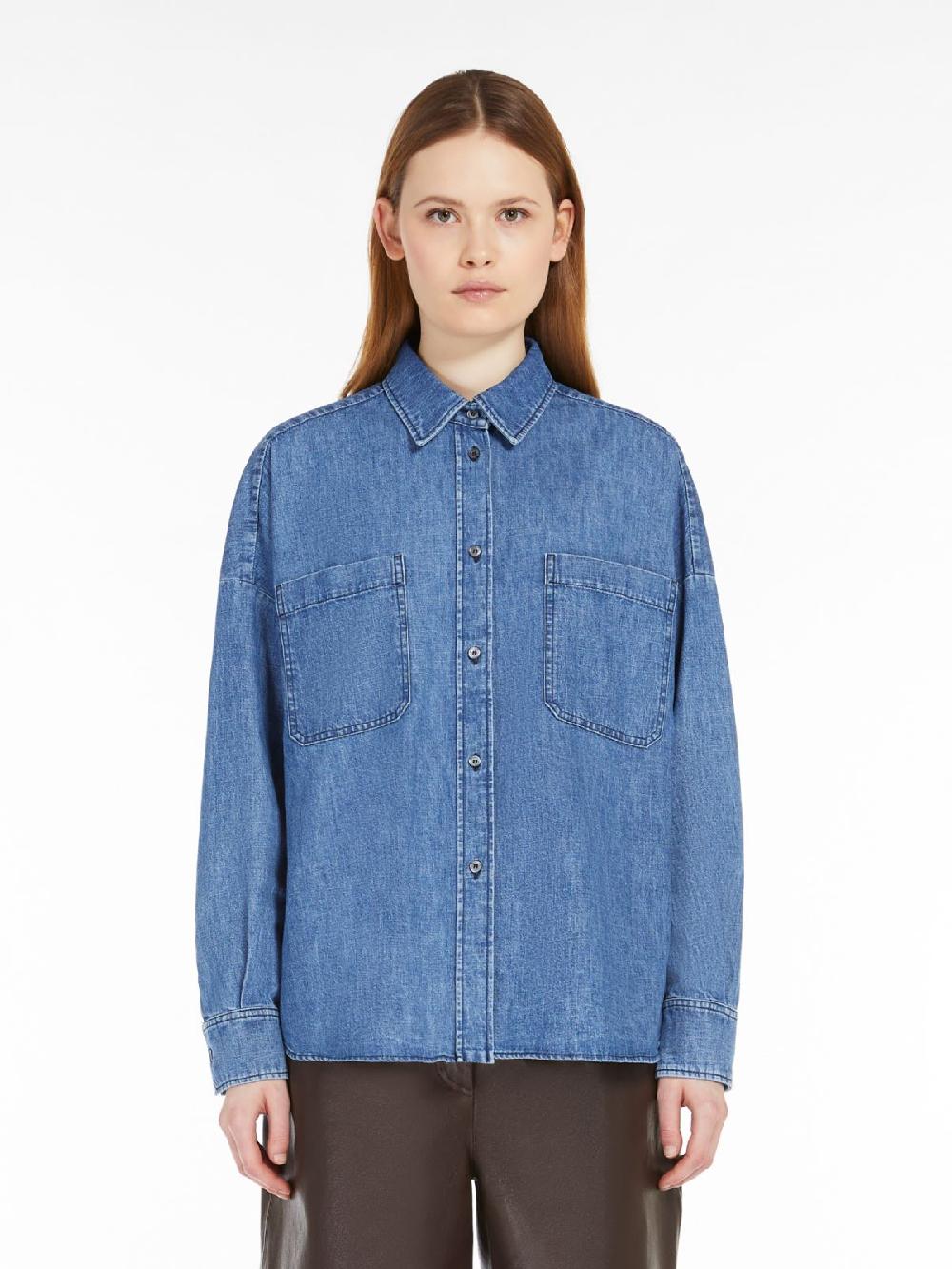 Weekend Camicia crop in denim di cotone Online Outlet