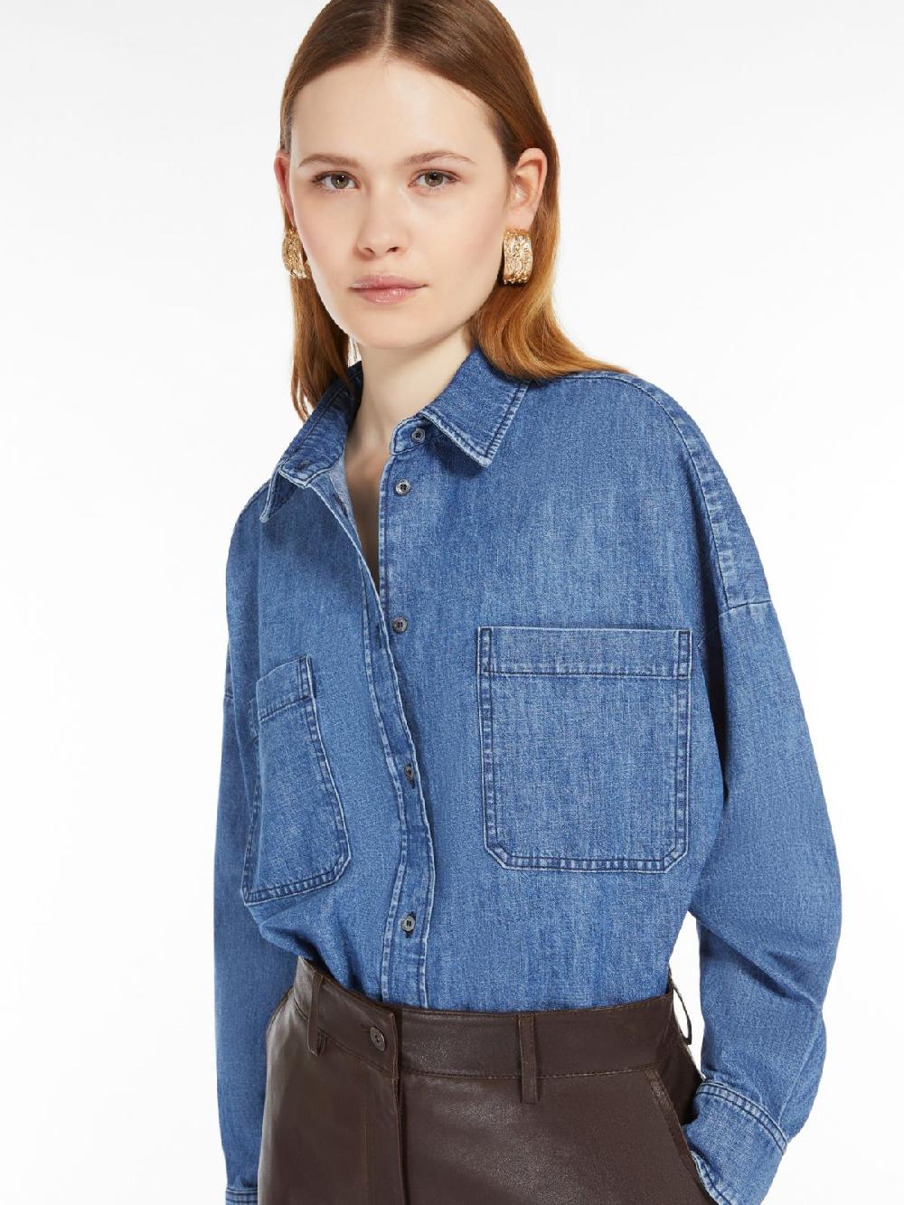 Weekend Camicia crop in denim di cotone Online Outlet