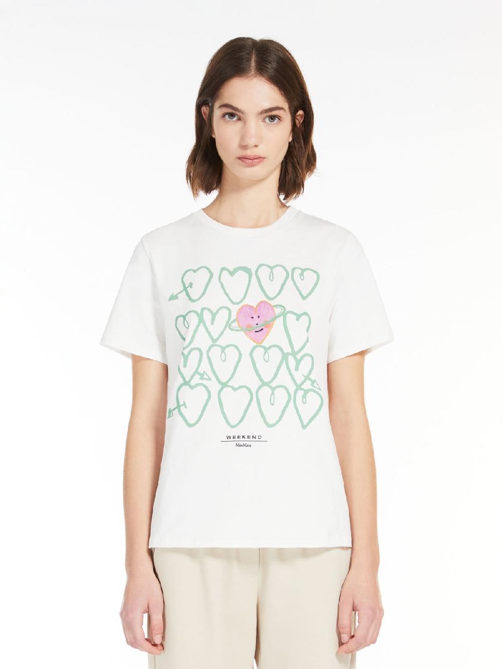 Weekend T-shirt in cotone con stampa Esporta salva