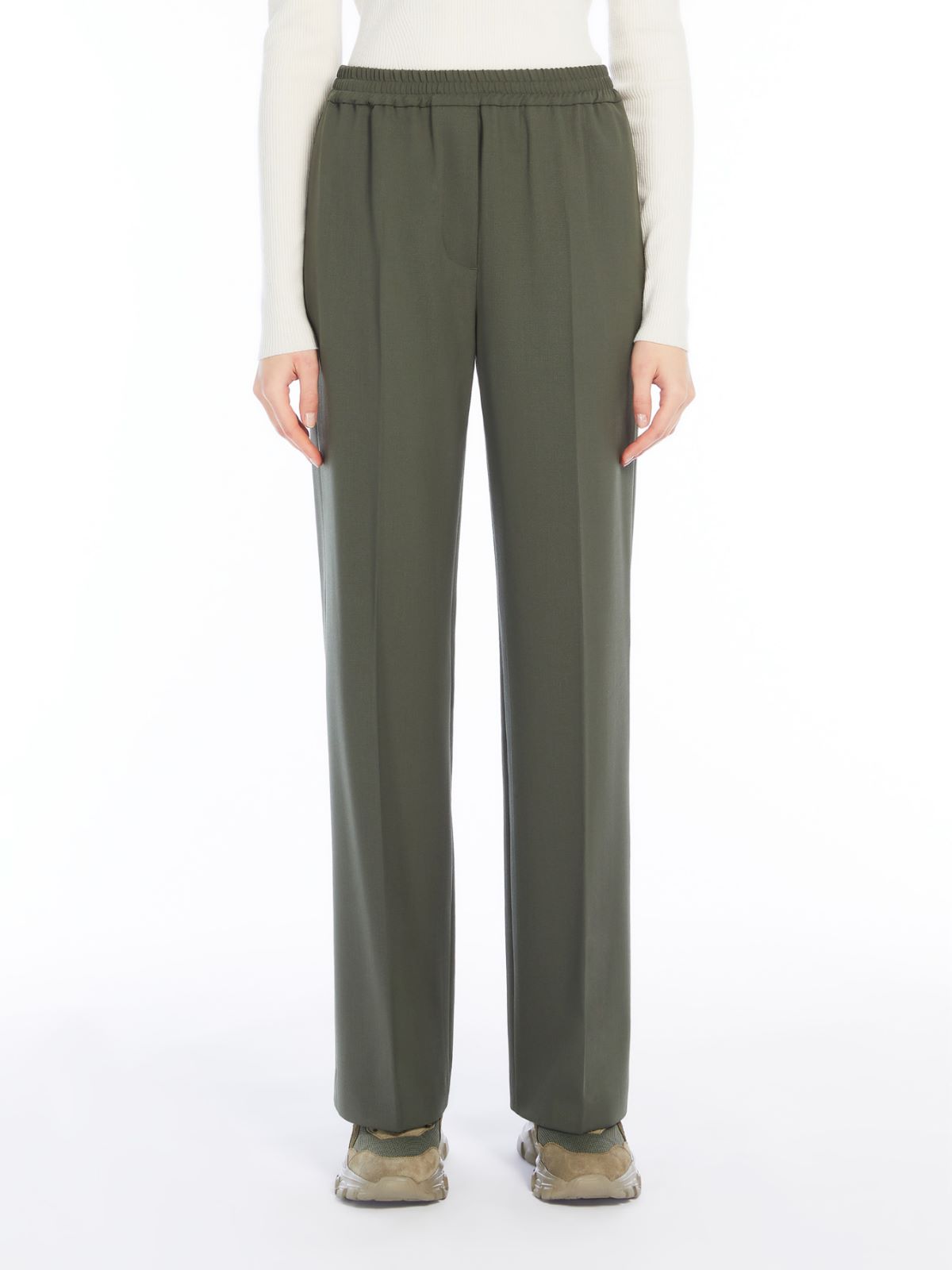 Weekend Pantalone in gabardina di lana Sconto