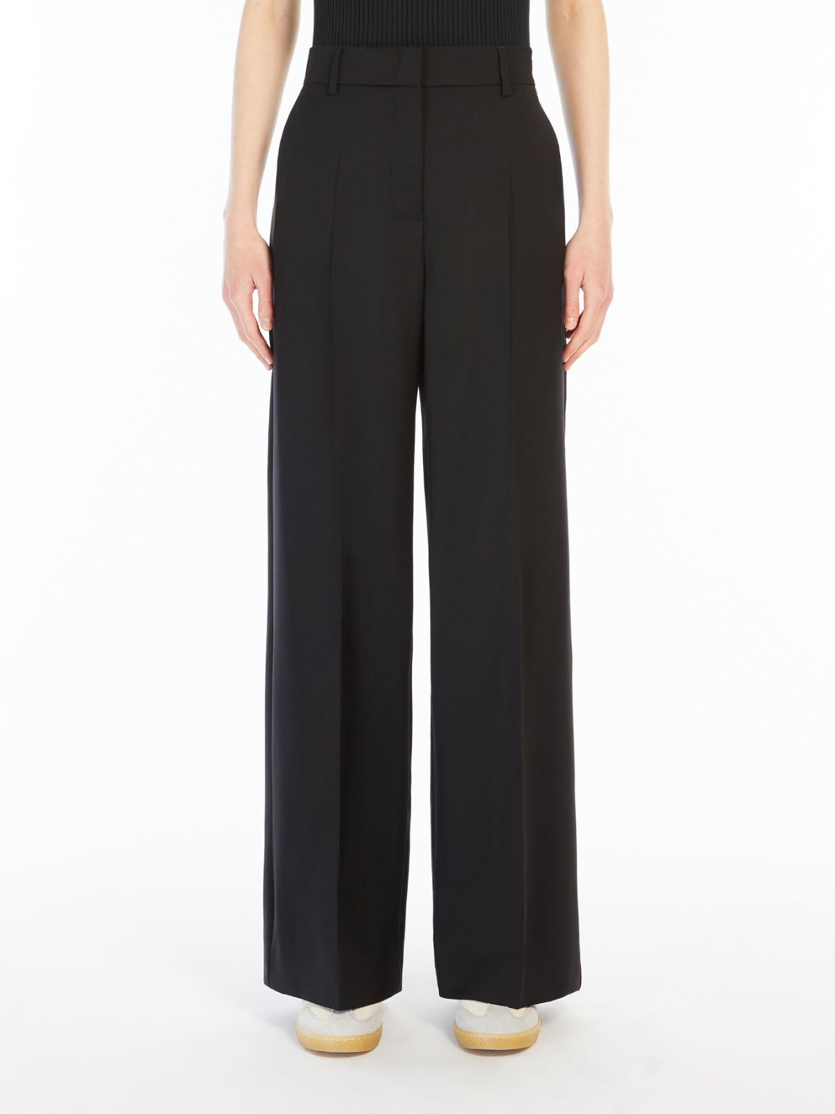 Weekend Pantalone palazzo in tela di lana In Vendita