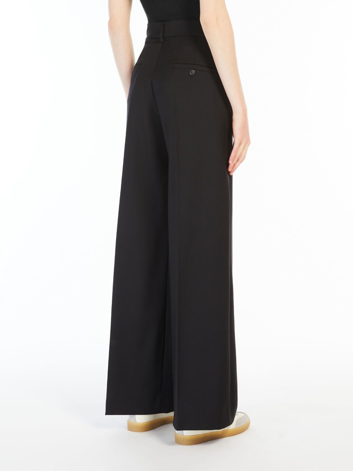 Weekend Pantalone palazzo in tela di lana In Vendita