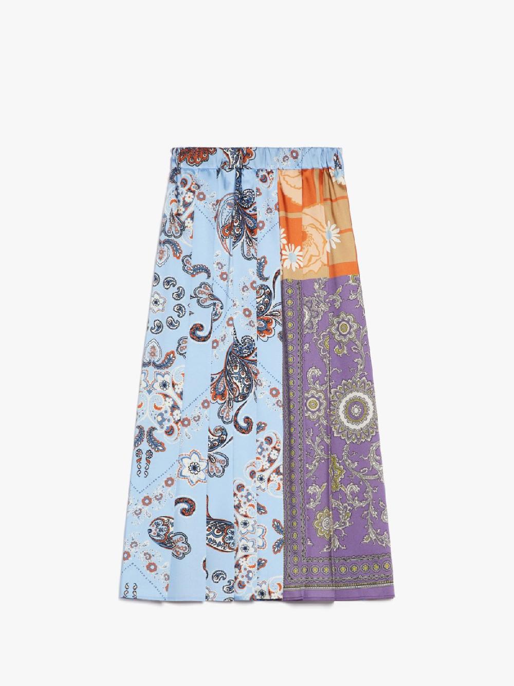 Weekend Gonna a pieghe in twill stampato Offerta Anniversario